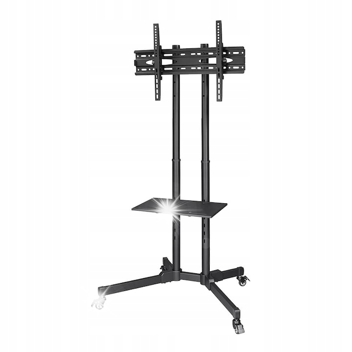 Мобилна стойка за телевизор Hama, за телевизори 32-75 инча, регулируема височина, черна