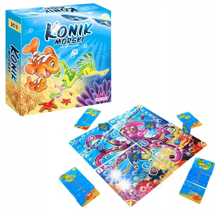 Társasjáték "Konik Morski", 2-4 játékos, 5 év+, 4 tábla, 25x25x6cm