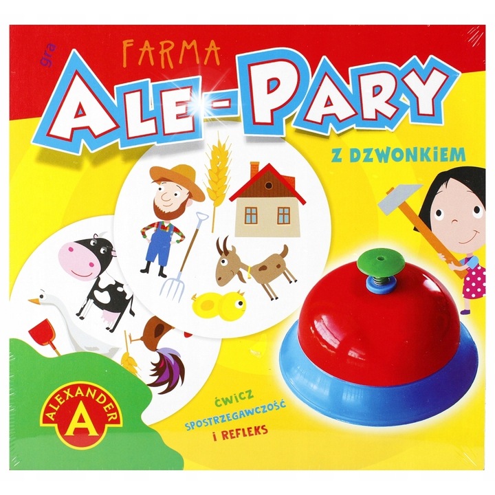 Társasjáték Ale Pary z Dzwonkiem Farma, 31 kártya, 185x200mm, 4+ éves gyermekeknek
