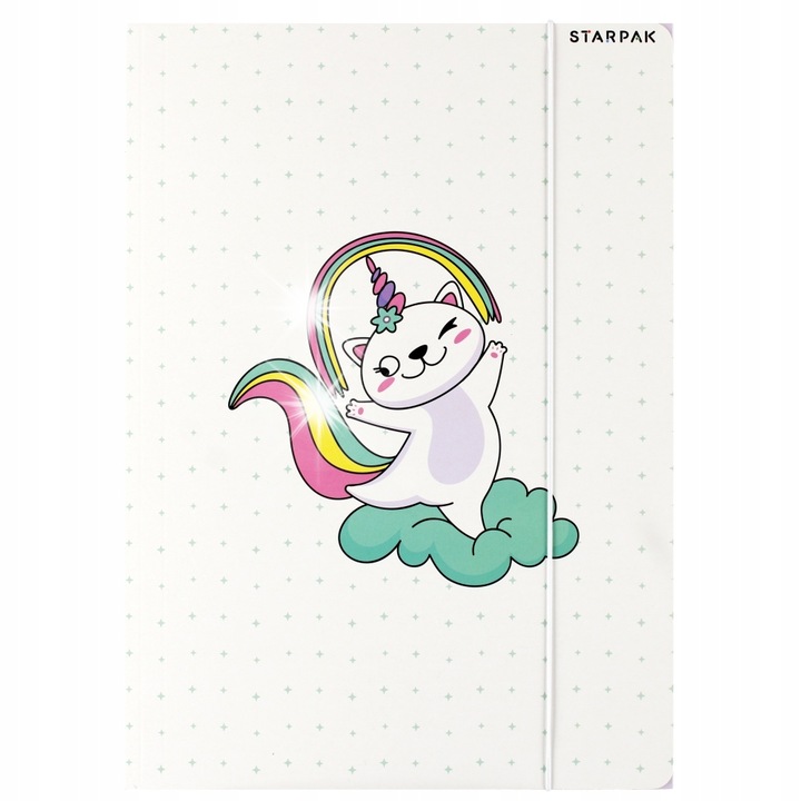 Училищен А4 класьор с ластик, ламиниран, цветна графика