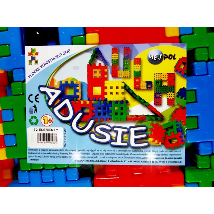 KLOCKI WAFLE készlet 72 darab, Adusie, műanyag, 31,50x42,00x10,50cm