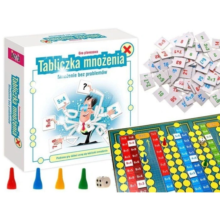 Tabliczka Mnozenia társasjáték, oktató, 6 éves kortól, szett, JAWA