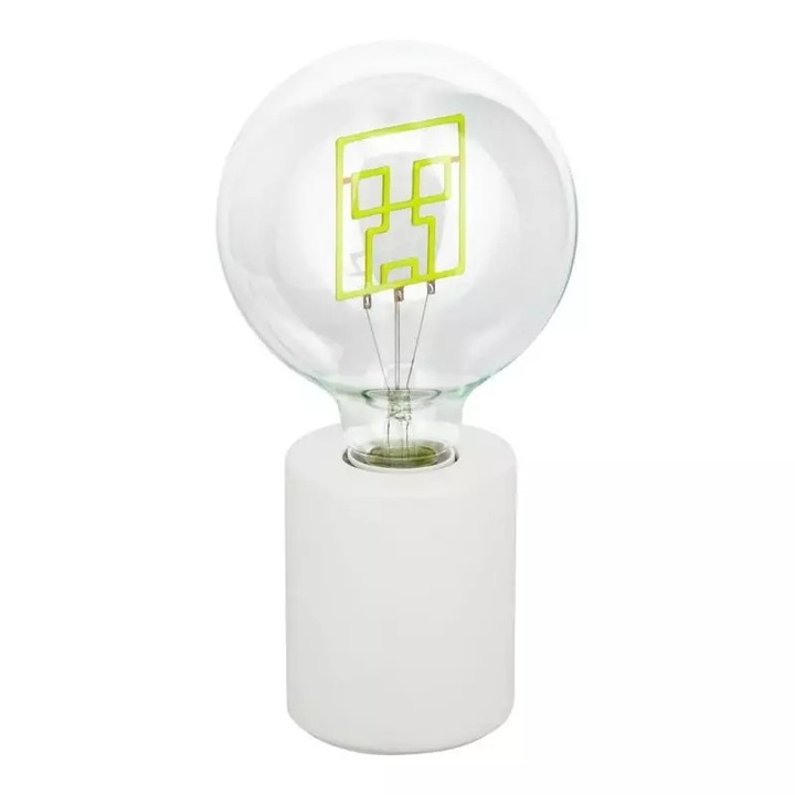 Lampa LED Neon Minecraft Creeper, 24,3 cm, design original, verde, cu ...