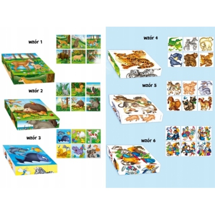 Állat építőjáték készlet, Adamigo, 16 darab