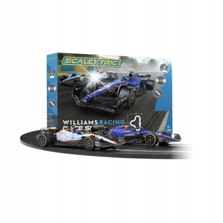 Scalextric C1450P 1:32 Williams Racing versenypálya készlet, 484 cm, 2 vezérlő, Formula 1 slotcar