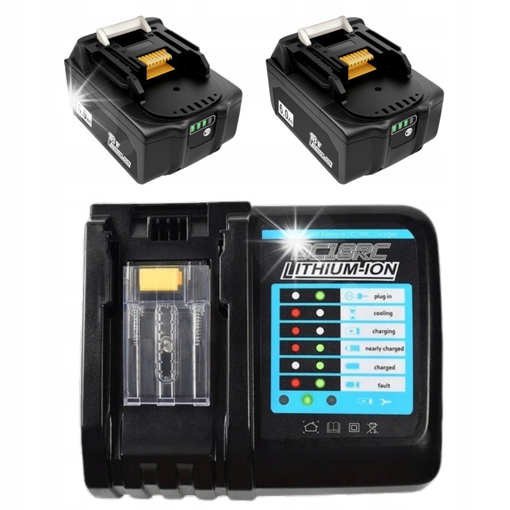 Set 2x Acumulator 18V 6Ah cu Incarcator 14.4-18V pentru scule electrice Makita