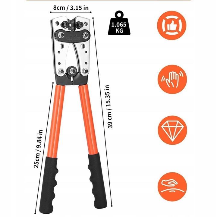 Préselő fogó, 60 fej, narancssárga, 39x8cm