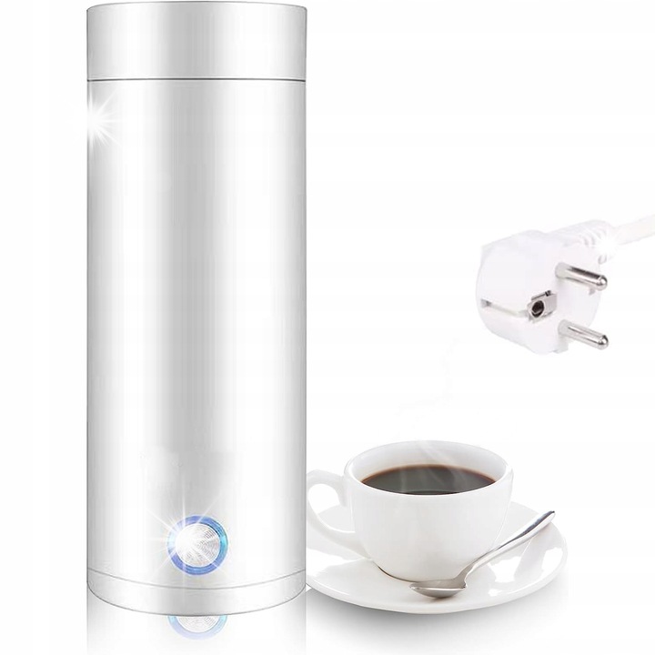 Fierbator electric Bedee, 600W, 800ml, inox, pentru calatorii, automata oprire, negru