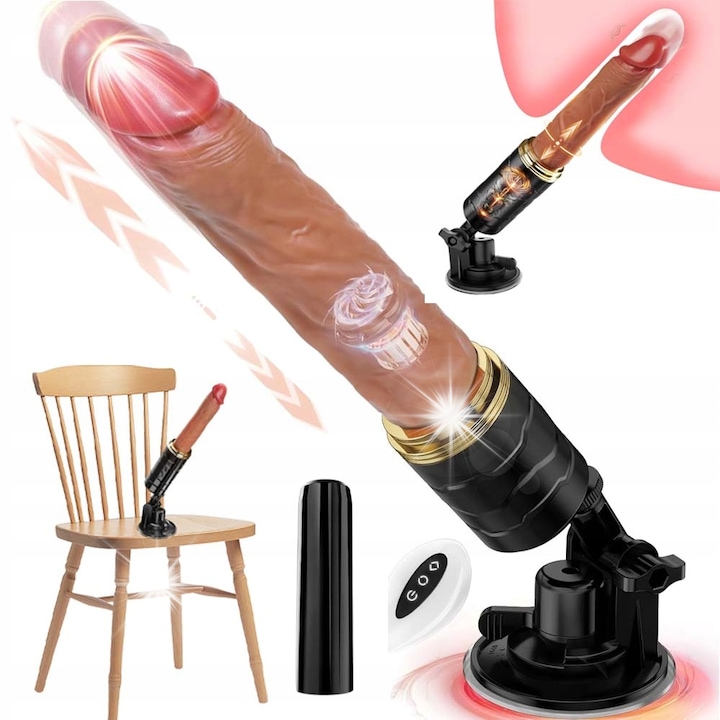 Дилдо с вибратор, Реалистично, 7 скорости, силикон, 24,96x4,5см, с дистанционно управление