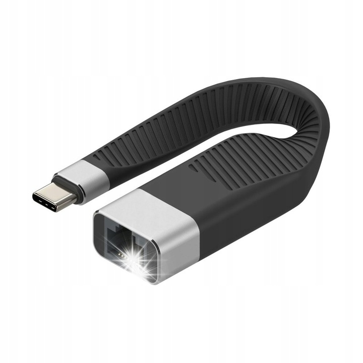 Adaptor retea USB 3.2 Gen 1 Tip-A la Gigabit Ethernet RJ45 cu Hub 3x USB-A, 25x19x93mm, argintiu-negru