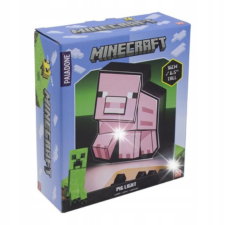 Нощна лампа Minecraft прасенце, Paladone, 16 см, емблематичен дизайн, официално лицензирана