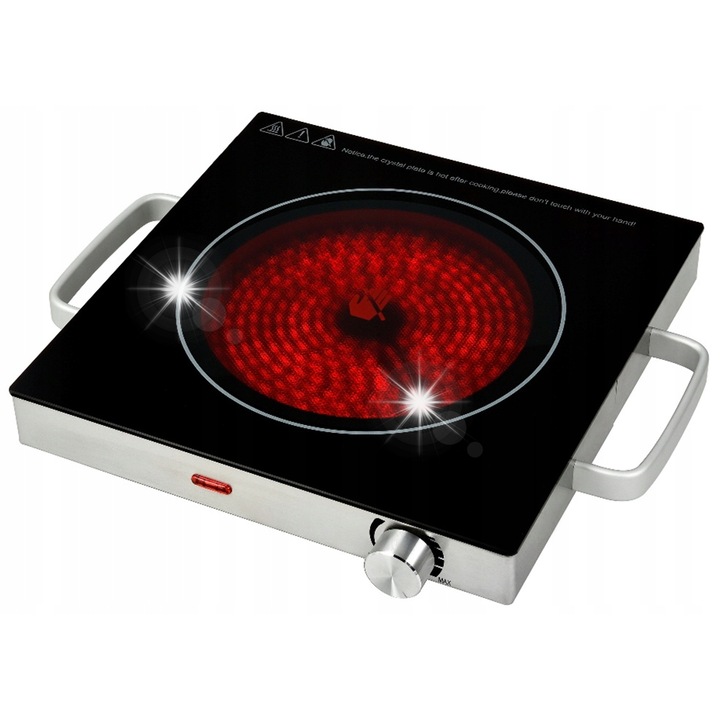 Преносима електрическа готварска печка Kalorik CKP1001, керамична, 3200W, 560x360 мм, регулируем термостат, топлоизолирани дръжки