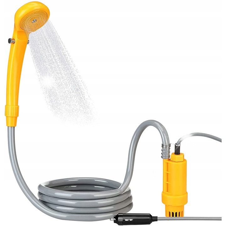 Душ за пътуване с преносима електрическа помпа, Gotel, 10л/мин, 12V, 5л, 4.5м кабел