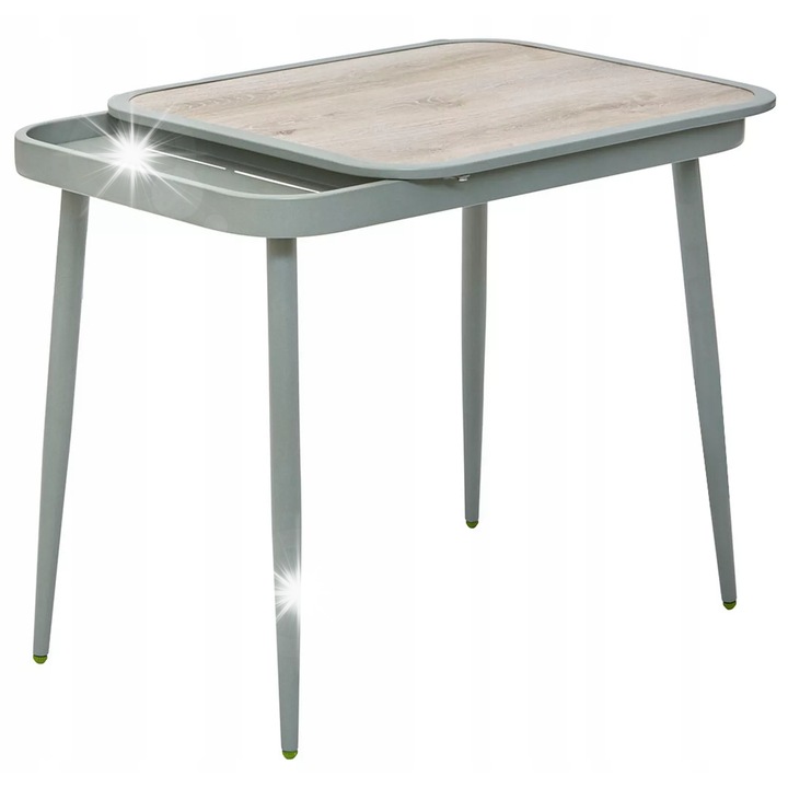 Masa de balcon Ivy, 89,5x65x73cm, culoare verde deschis, pentru 2 persoane