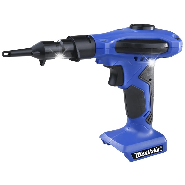 Westfalia Akkus Légpumpa, 480 l/m, 145x100x175mm, akkumulátor nélküli szett