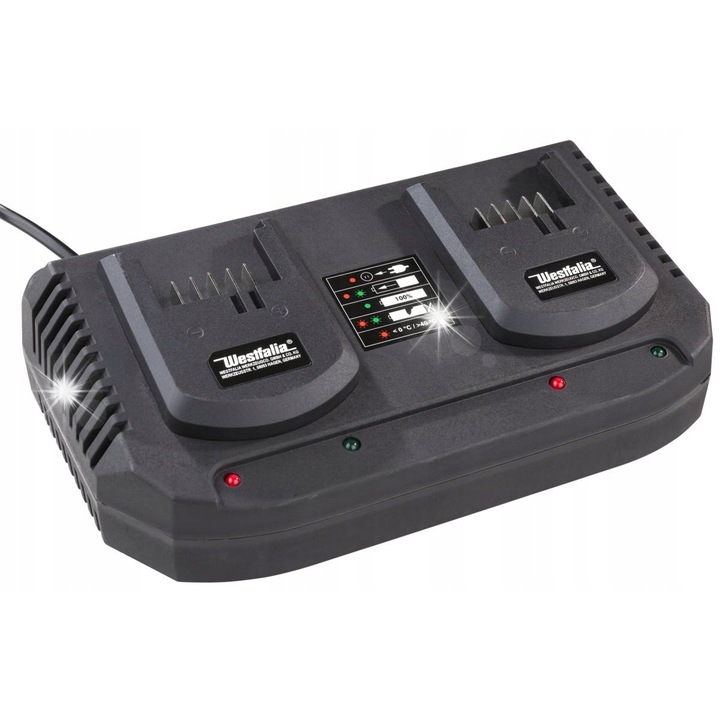 Двойно бързо зарядно устройство Westfalia 18V, 2x3,5A, LED, 180см