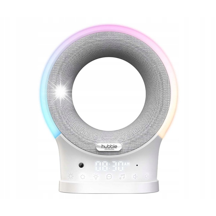 Monitoor elektronikus Hubble Connected Eclipse+, fehér-szürke, éjjeli lámpával és kétirányú kommunikációval