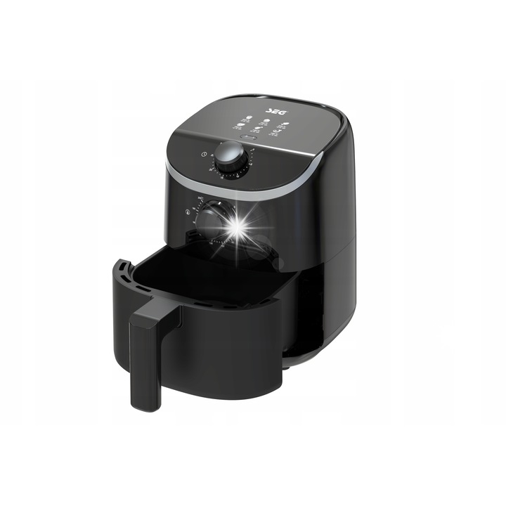 SEG forrólevegős sütő, 2L, 900W, fekete, időzítő funkcióval