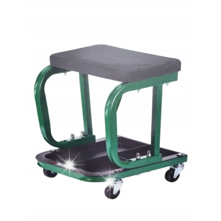 Parkside műhelyszék kerekeken, max. 125 kg teherbírás, mérete 370x350x390mm, szerszámrekeszekkel