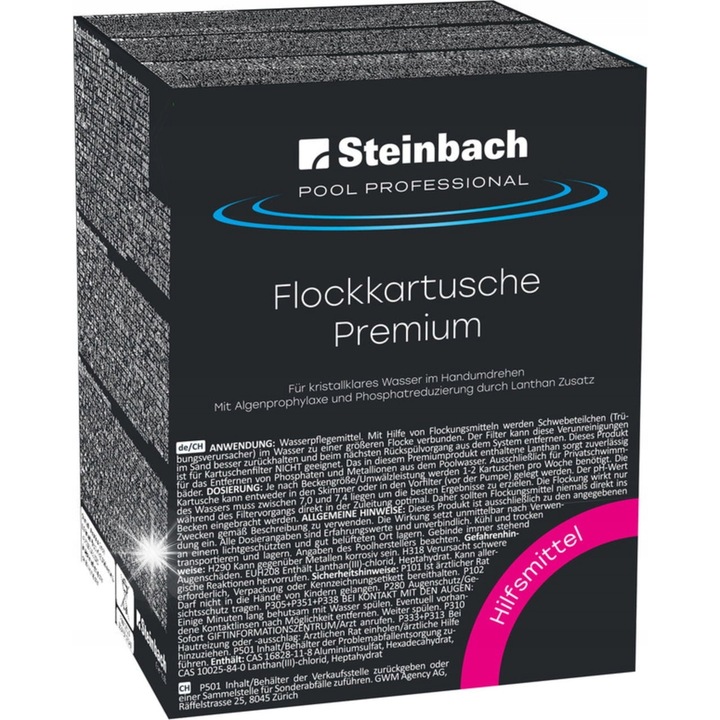 Препарат за басейн Premium Steinbach, 8 x 125 г, за избистряне на водата, 1 кг