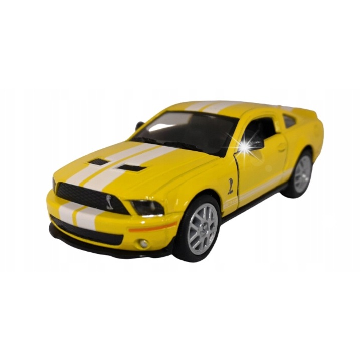 Метална количка Kinsmart Ford Shelby GT500, 12,5x5x3,8см, жълта, 1:38