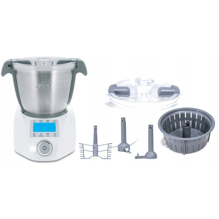 Robot de bucatarie Delimano Compact Cook 1000W, 30 programe automate, 2,3L, inox