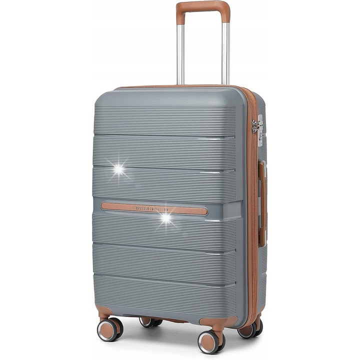 Troler British Traveller, 76x49,2x31cm, szürke, 4 kerék, merev borítás