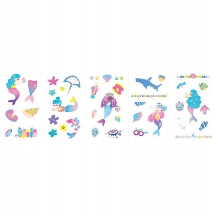Комплект аксесоари за маникюр Avenir, 260 стикера и татуировки, тема русалка, цветен