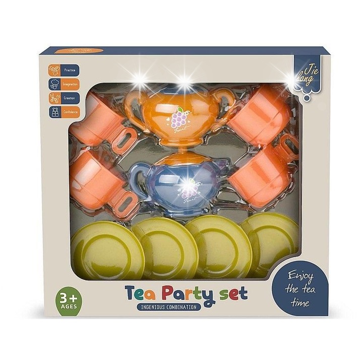 Adar gyermek konyhai játékkészlet, teáskészlet, 31x28,5x8cm, többszínű