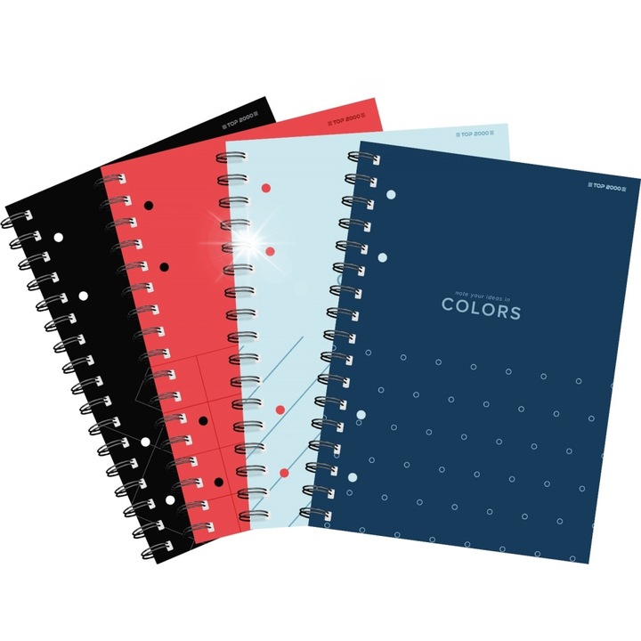 Hamelin spirálfüzet, 80 lapos, vegyes színek, 70g/m2, A4