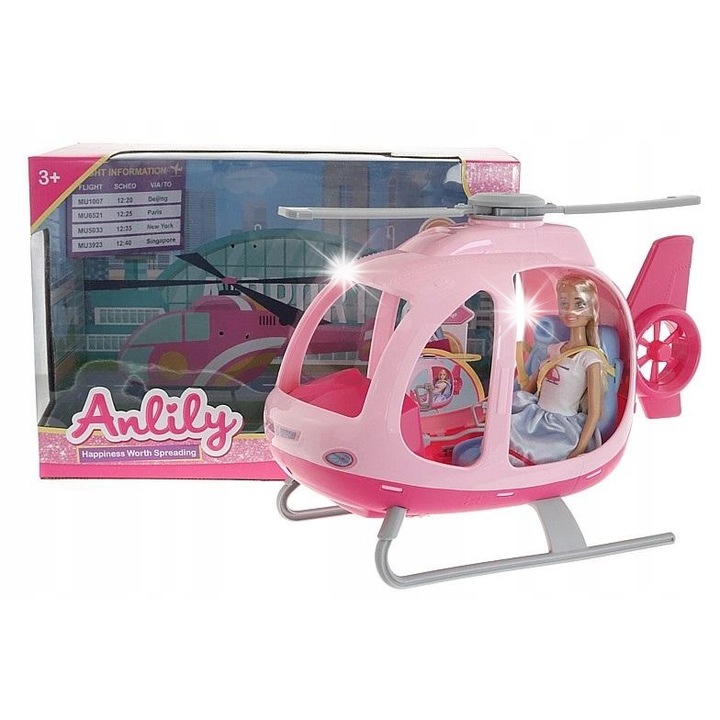 Babaház helikopterrel, Adar, 29cm, 44x30x20cm, szett