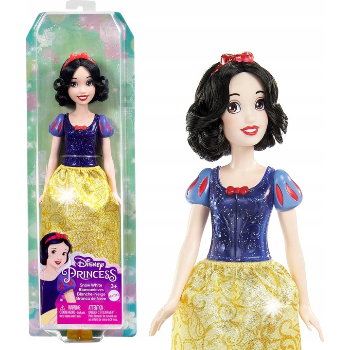 Disney baba, Hófehérke, csillogó kosztüm, kiegészítőkkel, 10.8x32.4x4.8cm