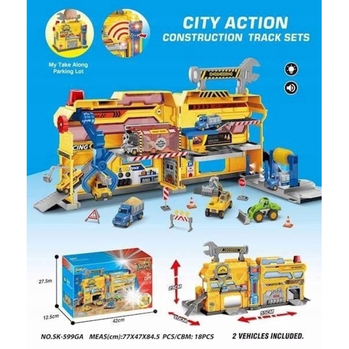 Set masinute de jucarie pentru copii, Maksik, parcari, sigur, durabil