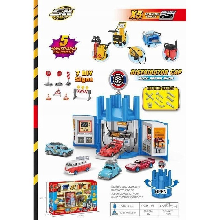 Set masinute de jucarie pentru copii, parc, 2 vehicule, multicolor