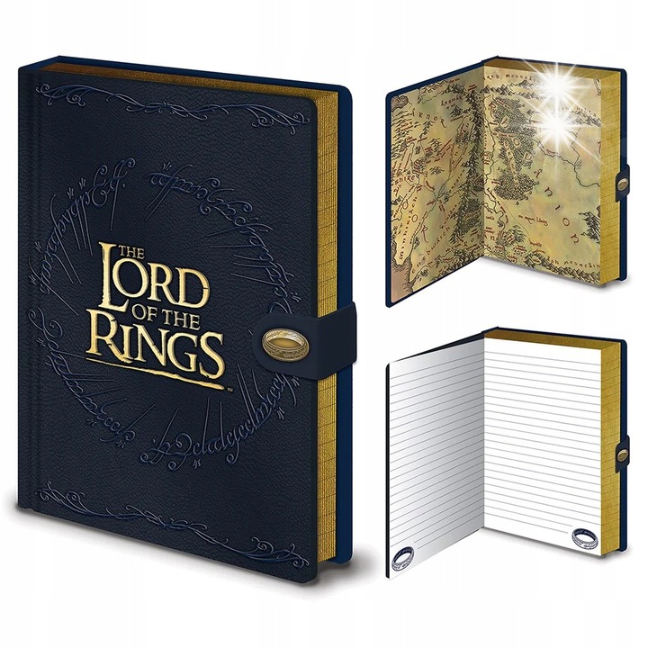 Agenda A5 Lord Of The Rings, 120 pagini, cu detalii aurii, 14,8x21cm