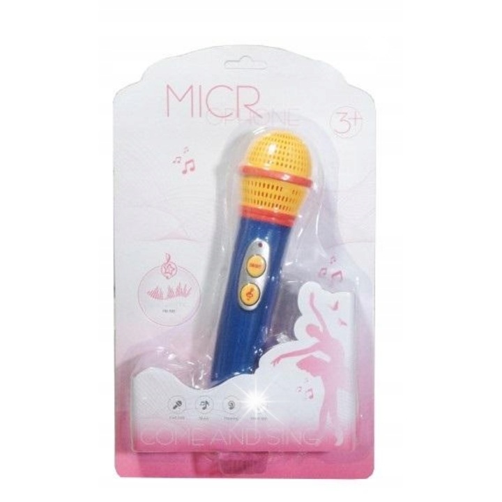 Mikrofon muzical pentru copii, Swede, colorat, 3 ani+, dimensiuni 30x15x10cm