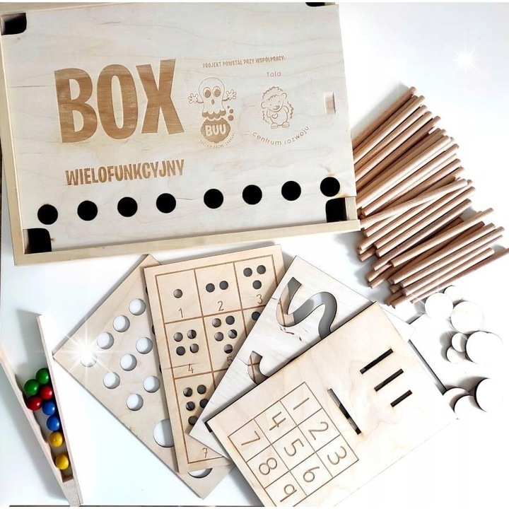 Buu oktató fa puzzle, 4 táblából, 8 színes golyóból álló készlet, többszínű, a motoros készségek fejlesztésére