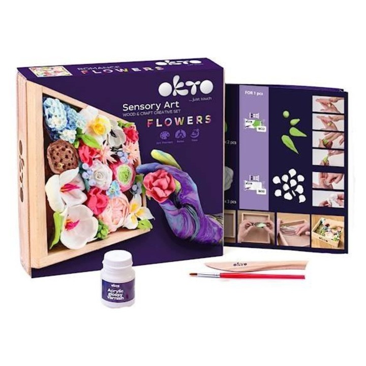 Set creativ Sensory Art flori, 21x4.5x21cm, pentru copii 5+