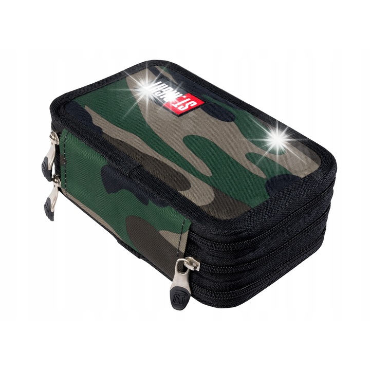 St.Right hármas tolltartó, 3 rekeszes, többszínű, 19x13x7cm