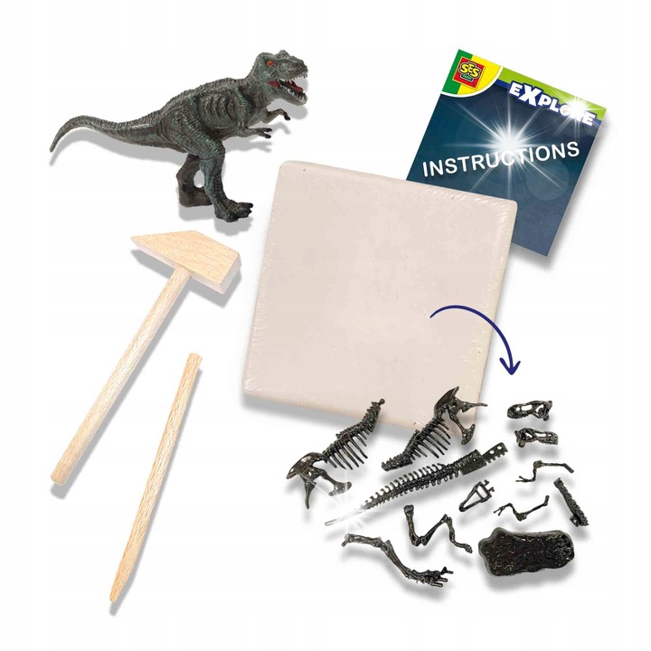 Set Zabawa Educationala SES Creative, Experimente DINO, 2 in 1, Multicolor