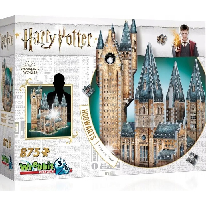 Puzzle Tactic 875 elemekkel, Roxfort kastély, 40x33x49cm, kreativitás, készségfejlesztés