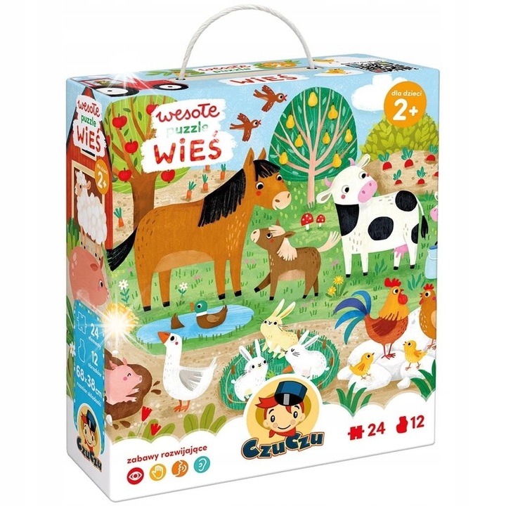 Oktató puzzle, 24 darabos készlet, 68x38cm, 2+ éves gyermekeknek