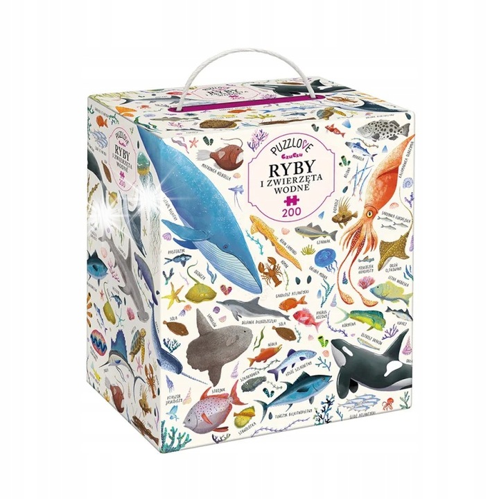 Puzzle készlet 200 elemes, Bright Junior Media, Tájkép halakkal és állatokkal, 68x48cm