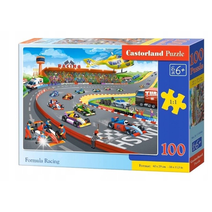 Пъзел 100 части, Castorland, Racing, голям формат, за деца