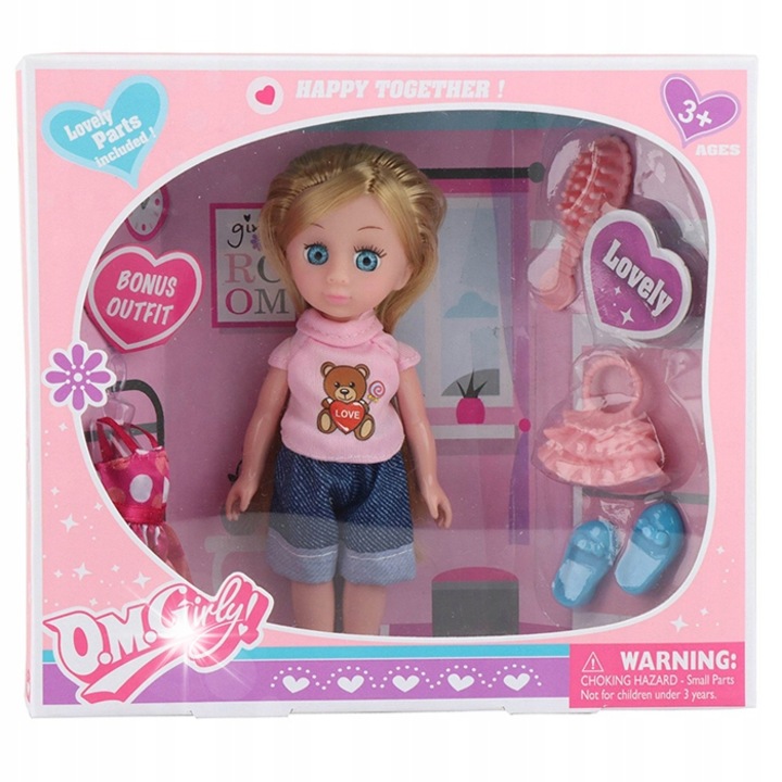 Trifox oktatóbaba kiegészítőkkel, többszínű, 30x45 cm