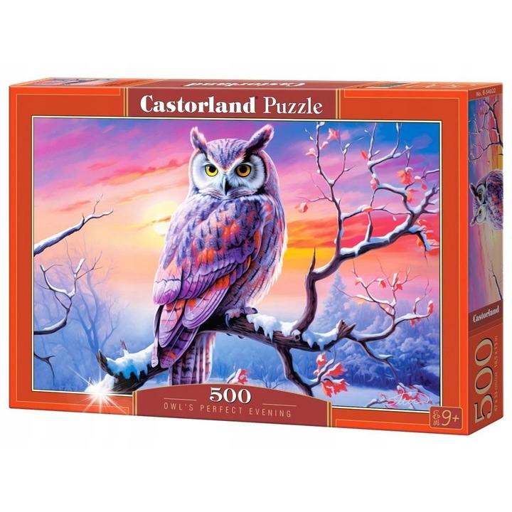 Puzzle 500 darabos Castorland, 47x33cm, bagoly téma, 9+ éveseknek