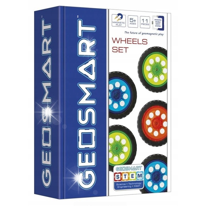 Конструктор GeoSmart, 11 части, силни магнити, размери 240x170x70 мм, многоцветен