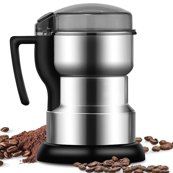Rasnita electrica de cafea, 400W, inox, 18x14.5cm
