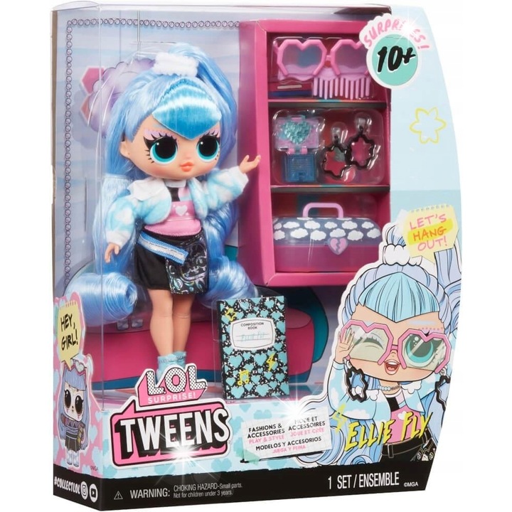 L.O.L. Surprise Teen baba, 4 darabos készlet, rózsaszín, oktató, 30x15cm