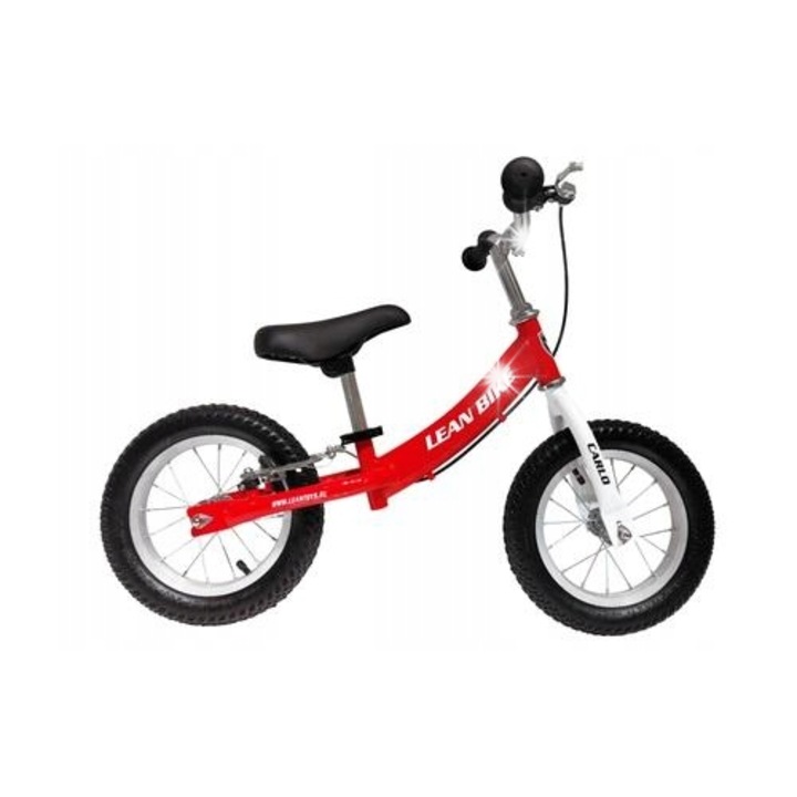 Leantoys gyerek futóbicikli, piros, 94x13cm, állítható magasság 35-45cm, súly 6kg, 29 cm